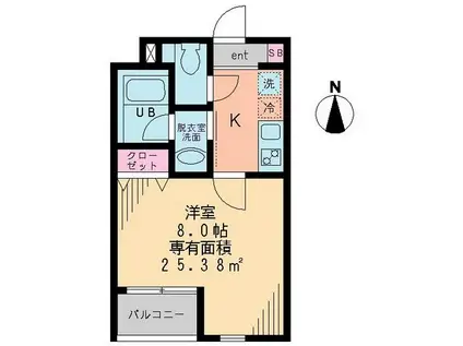 ダンディライオンⅢ(1K/1階)の間取り写真