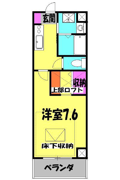 ルネス ポローニア(1K/4階)の間取り写真