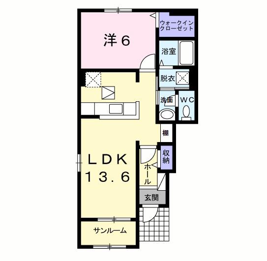 アルバⅠ(1LDK/1階)の間取り写真