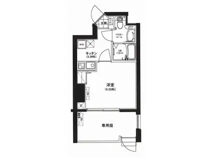 サウンドおしあげ(1K/1階)の間取り写真