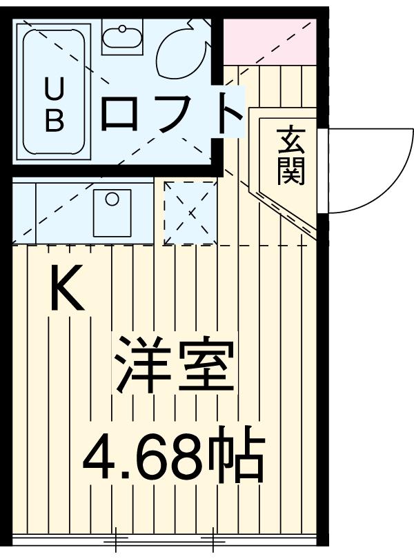 05ハイムⅡ(1K/2階)の間取り写真