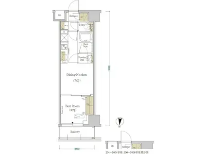 アーバネックス森下Ⅳ(1DK/5階)の間取り写真