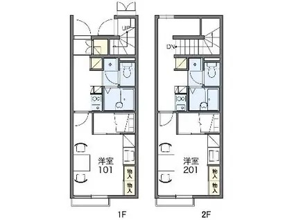 レオパレス筒井(1K/2階)の間取り写真