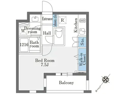 ROYGENT SUGAMO イースト(ワンルーム/4階)の間取り写真