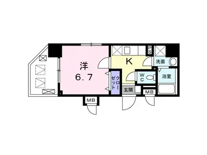 ステージ グラシア(1K/6階)の間取り写真