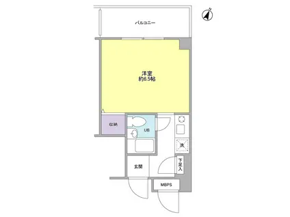 ベイグリッド潮見(ワンルーム/5階)の間取り写真