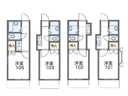 レオパレス立川第3(1K/2階)の間取り写真