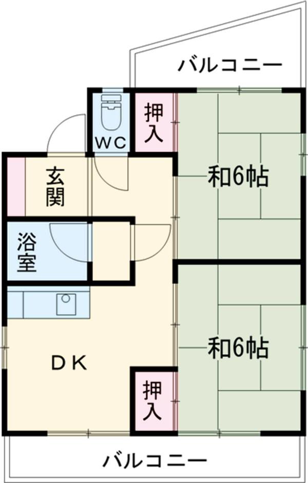 コーポ南(2DK/3階)の間取り写真