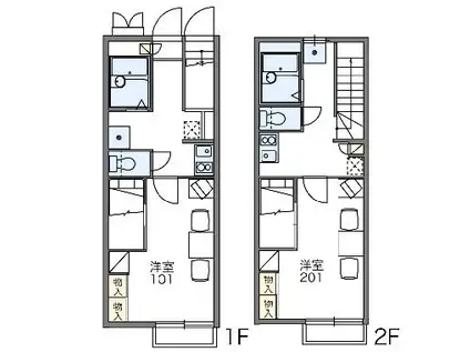 レオパレスコーエー(1K/2階)の間取り写真