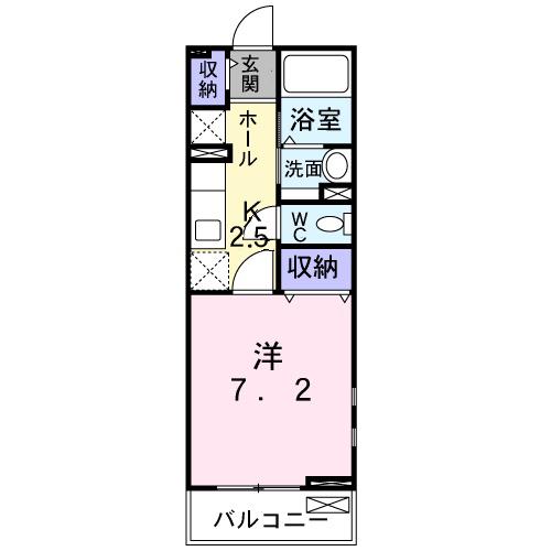 ユートピアⅢ(1K/2階)の間取り写真