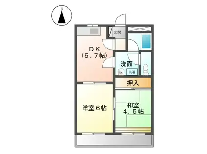 パレス野添Ⅱ(2K/1階)の間取り写真