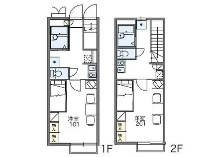 レオパレスファイン(1K/2階)の間取り写真