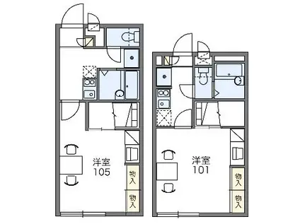 レオパレスパディーL(1K/2階)の間取り写真