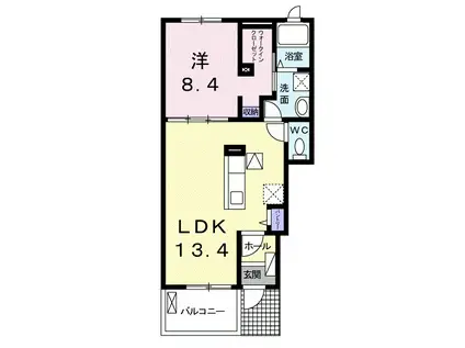 ラブリー・K Ⅲ(1LDK/1階)の間取り写真