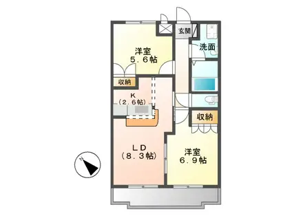 パインツリー(2LDK/2階)の間取り写真