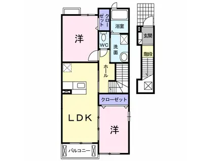 パークサイドベル(2LDK/2階)の間取り写真