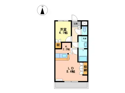 ラ・エトワール(1LDK/2階)の間取り写真