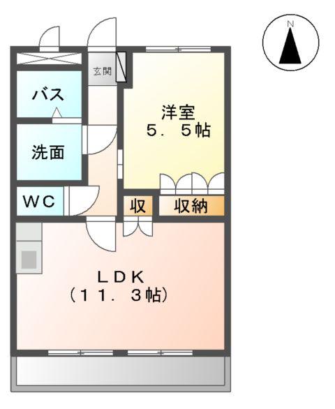 ルナ・エスペランサⅠ(1LDK/2階)の間取り写真