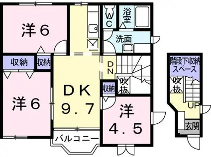 ファミール 三蔵子(3DK/2階)の間取り写真