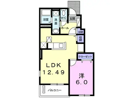 SUN FLOWER Ⅱ(1LDK/1階)の間取り写真