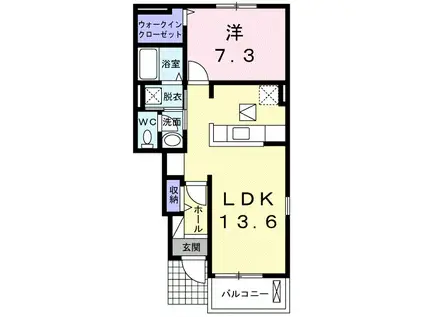 ラ カサ プリマベーラ(1LDK/1階)の間取り写真