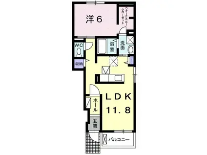 スズランB(1LDK/1階)の間取り写真