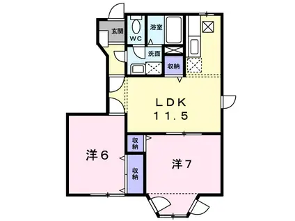 クレストールGⅡ(2LDK/1階)の間取り写真