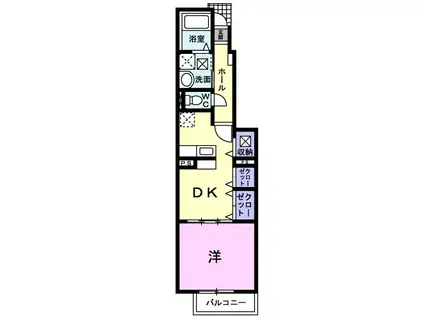 レスト・BM Ⅴ(1DK/1階)の間取り写真