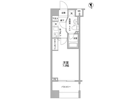 メインステージ白金高輪駅前(1K/3階)の間取り写真