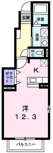 さくらヒルズ(ワンルーム/1階)の間取り写真