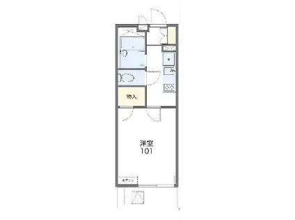 レオパレス中川Ⅱ(1K/1階)の間取り写真