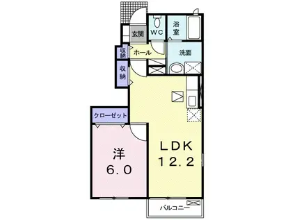 プリマヴェーラ 南館(1LDK/1階)の間取り写真