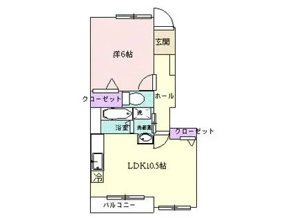 ドリームハイツD(1LDK/1階)の間取り写真