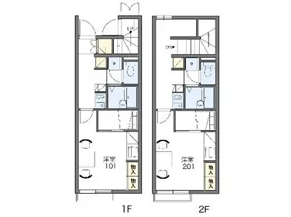 レオパレスさくら(1K/2階)の間取り写真