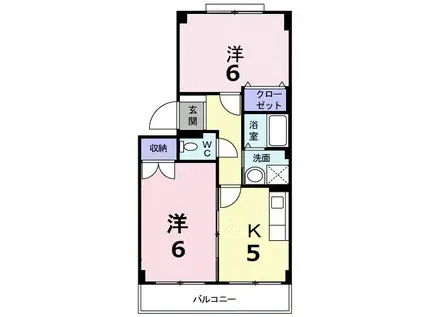 センチュリーⅠ(2K/2階)の間取り写真