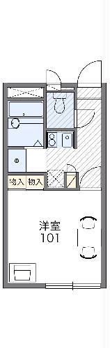 レオパレスコンドミニアム西原(1K/1階)の間取り写真
