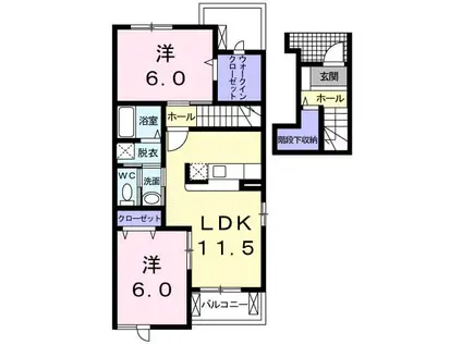 グランドソレイユ(2LDK/2階)の間取り写真