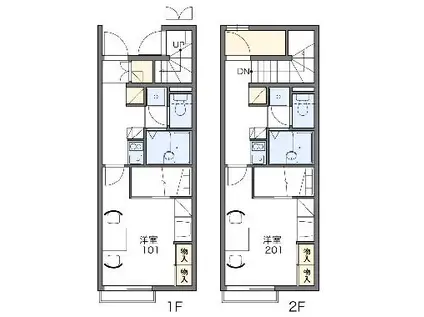 レオパレスグランジュール鹿沼Ⅰ(1K/2階)の間取り写真
