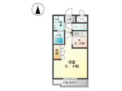 ブリリアントジェネレーションⅡ(1K/2階)の間取り写真