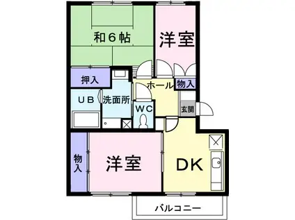 アーバンハイツTMⅠ(3DK/1階)の間取り写真