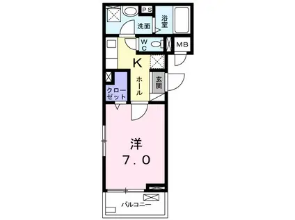 カーサ・ラッフィナートⅢ(1K/3階)の間取り写真