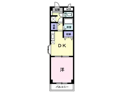 シャンドフルールⅡ(1DK/3階)の間取り写真