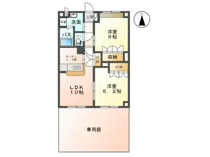ベルステージ(2LDK/1階)の間取り写真
