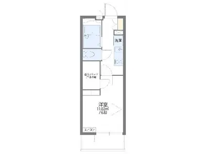 レオパレスSKYWINGS箱崎(1K/1階)の間取り写真