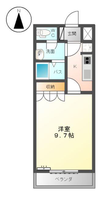 リベラル陽東(1K/1階)の間取り写真