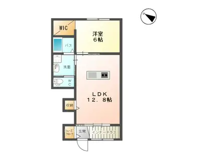 グラウクス(1LDK/1階)の間取り写真
