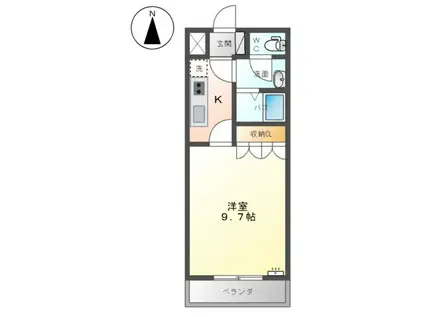 レジデンス シェルル(1K/2階)の間取り写真