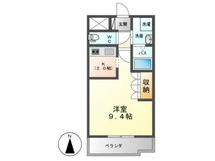 ブリリアントジェネレーションⅡ(1K/1階)の間取り写真