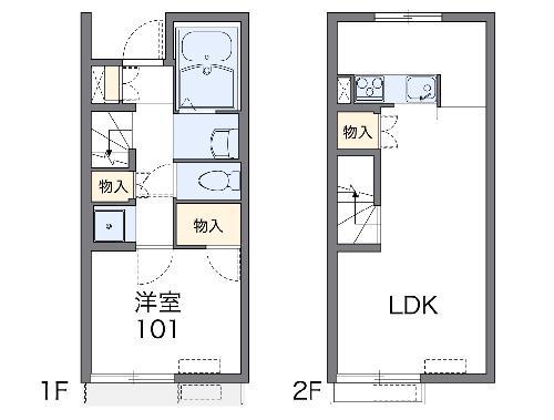 レオネクストしらさぎB(1LDK/1階)の間取り写真