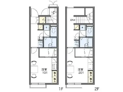 レオパレスインターパーク(1K/2階)の間取り写真